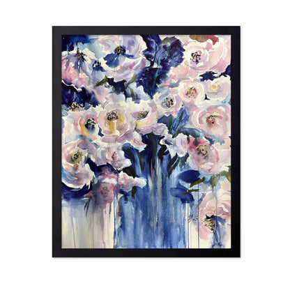 Blue Vase Roses