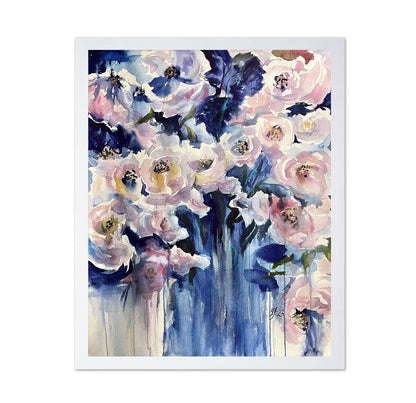 Blue Vase Roses