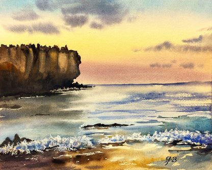 Coastal Cliff Sunset