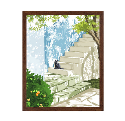 Sunlit Stair Cat