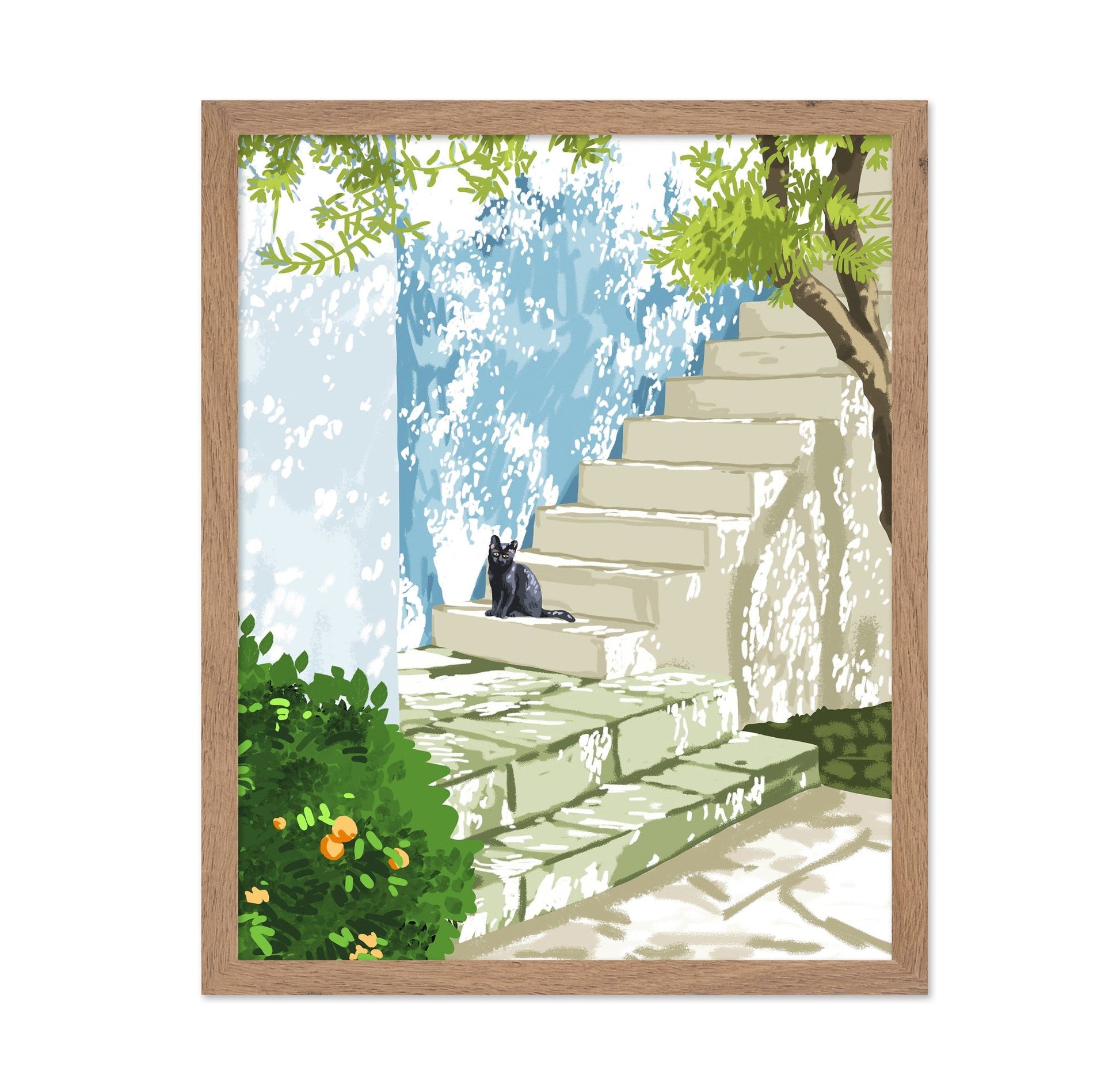 Sunlit Stair Cat