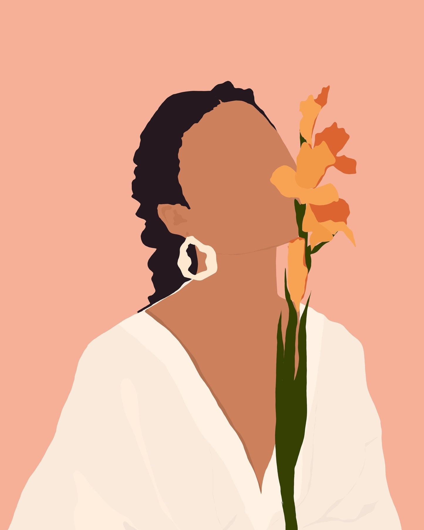 Floral Portrait Silhouette