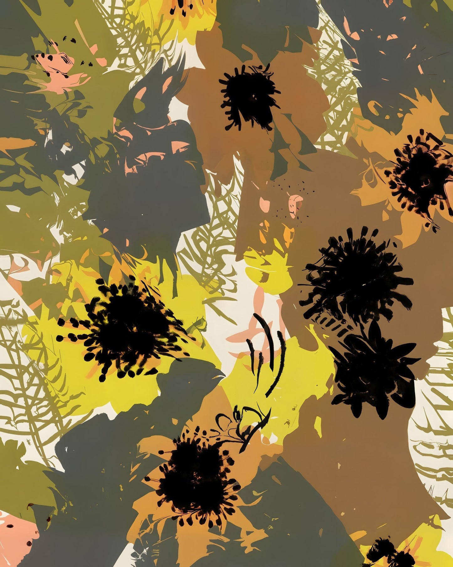 Golden Floral Silhouette