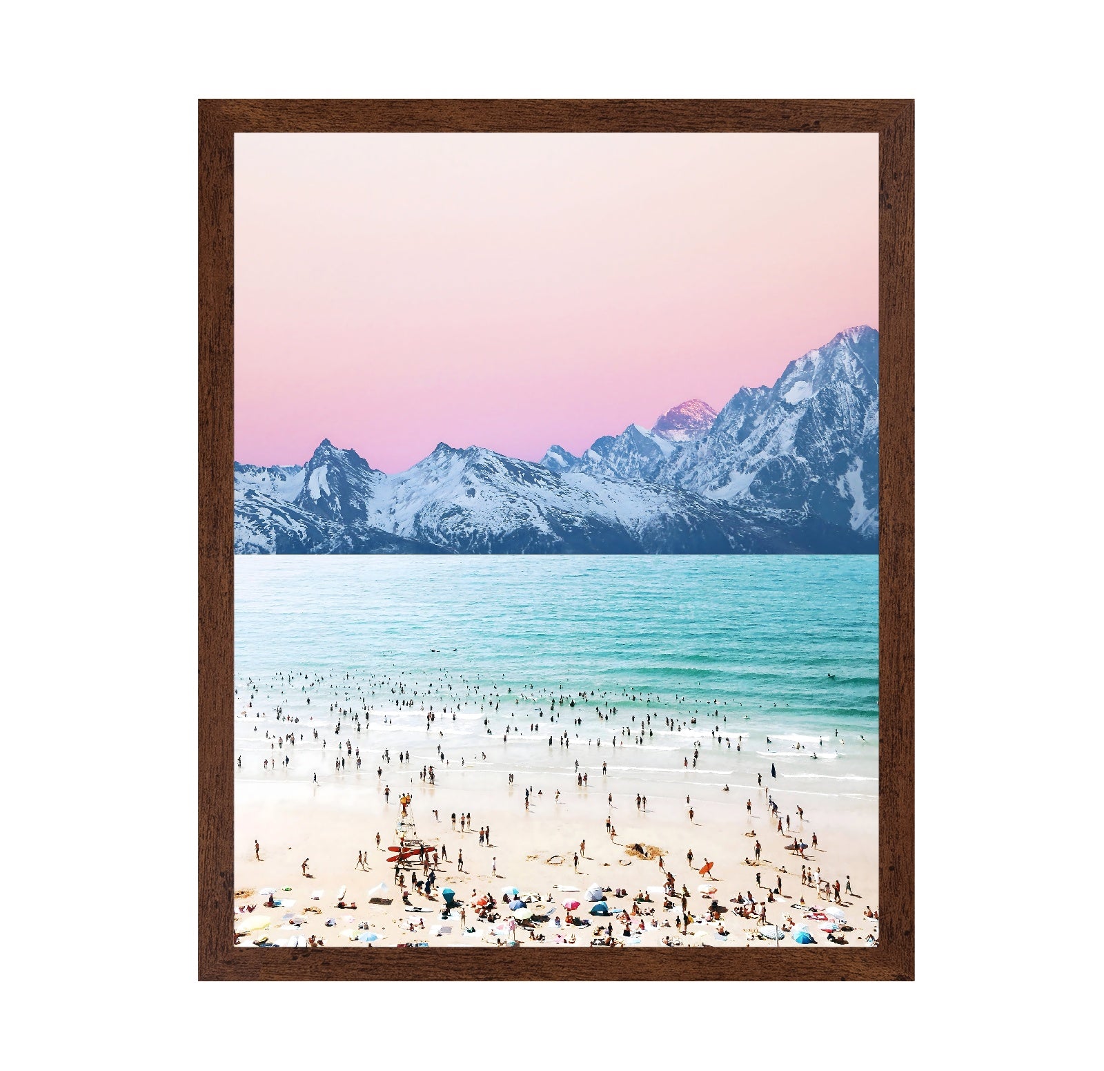 Pastel Beach Mountains