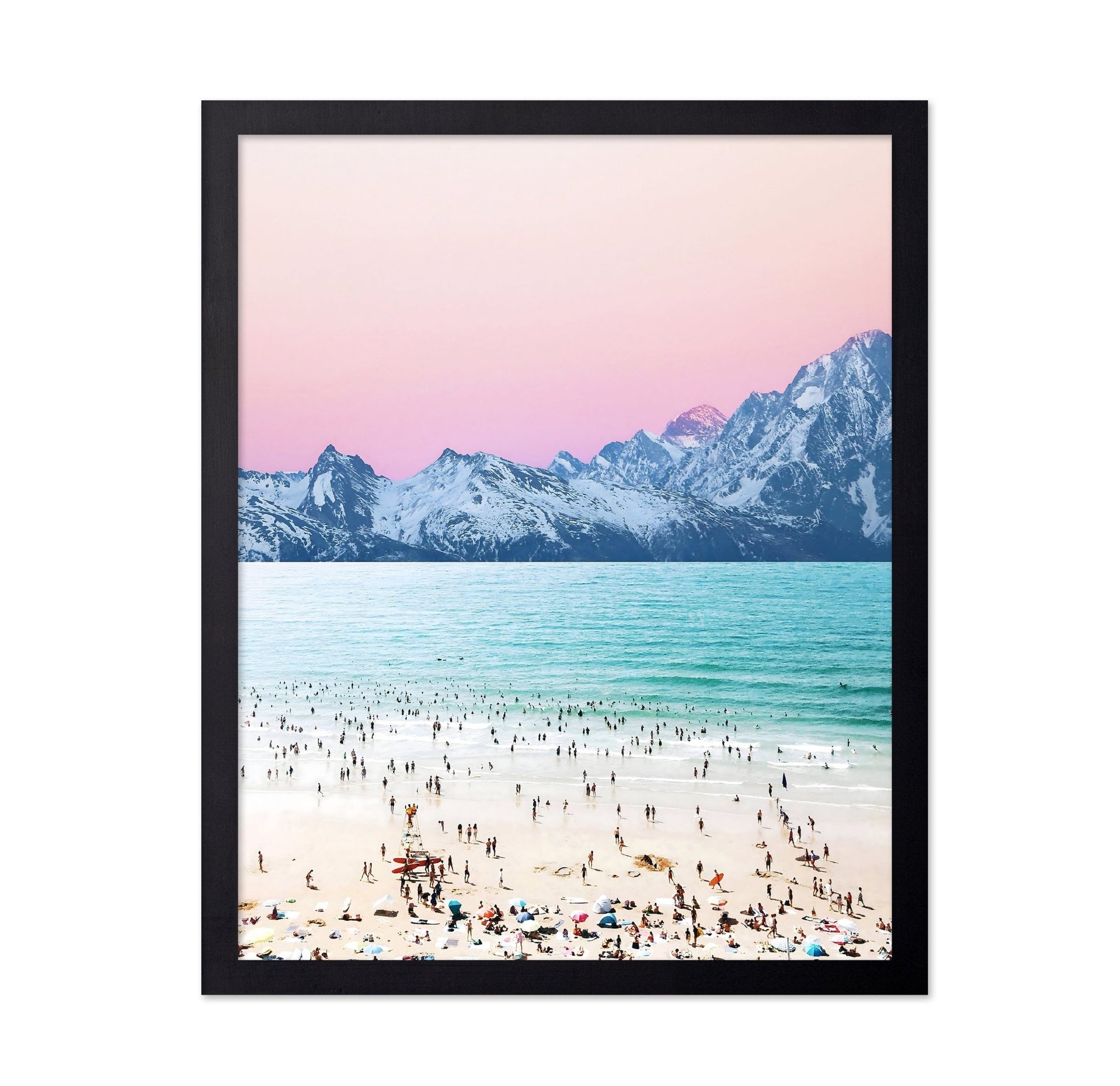 Pastel Beach Mountains