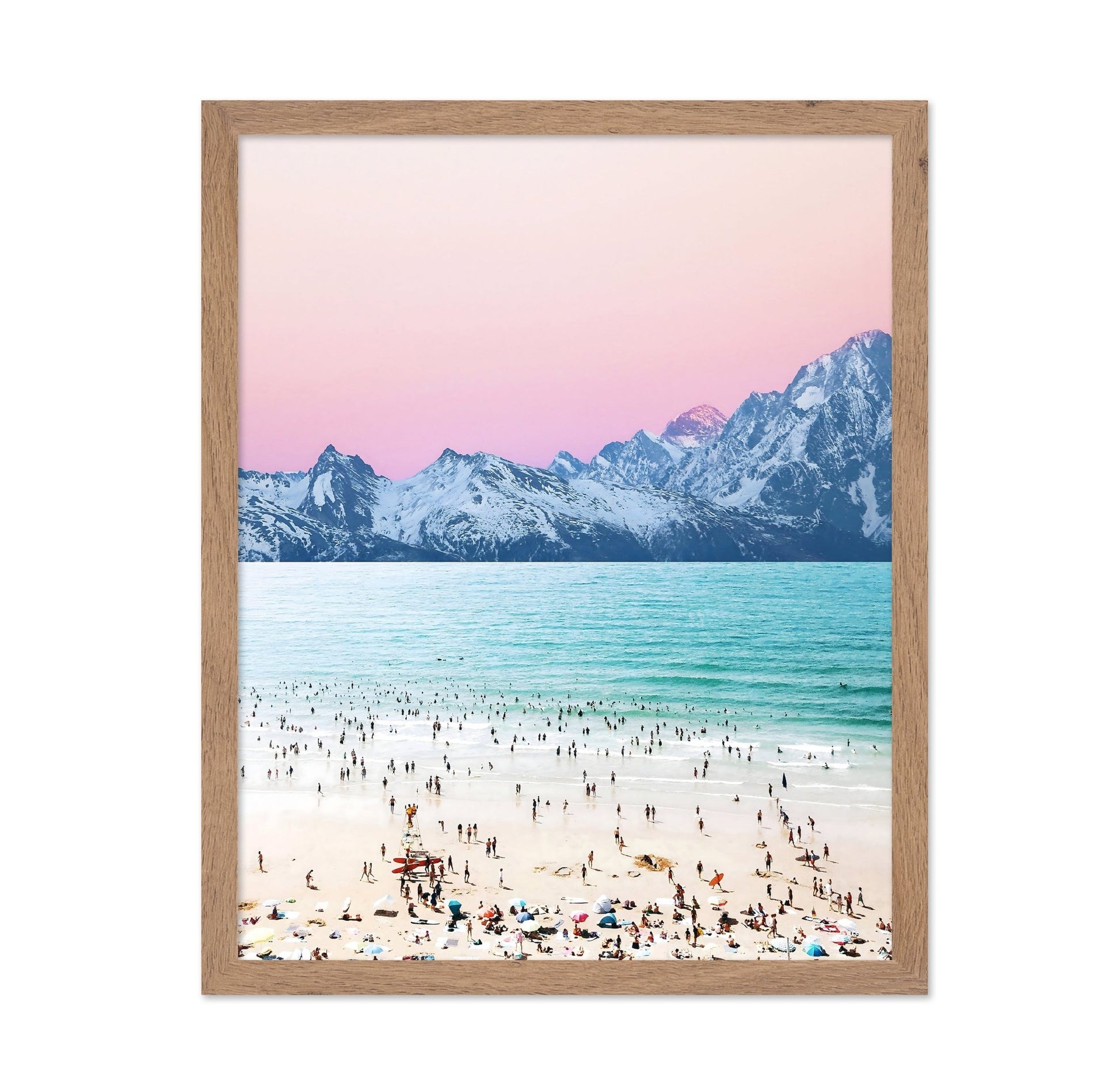Pastel Beach Mountains