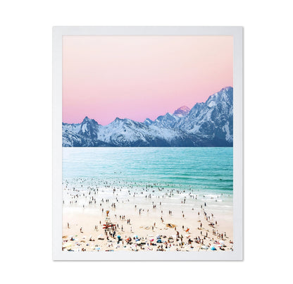 Pastel Beach Mountains