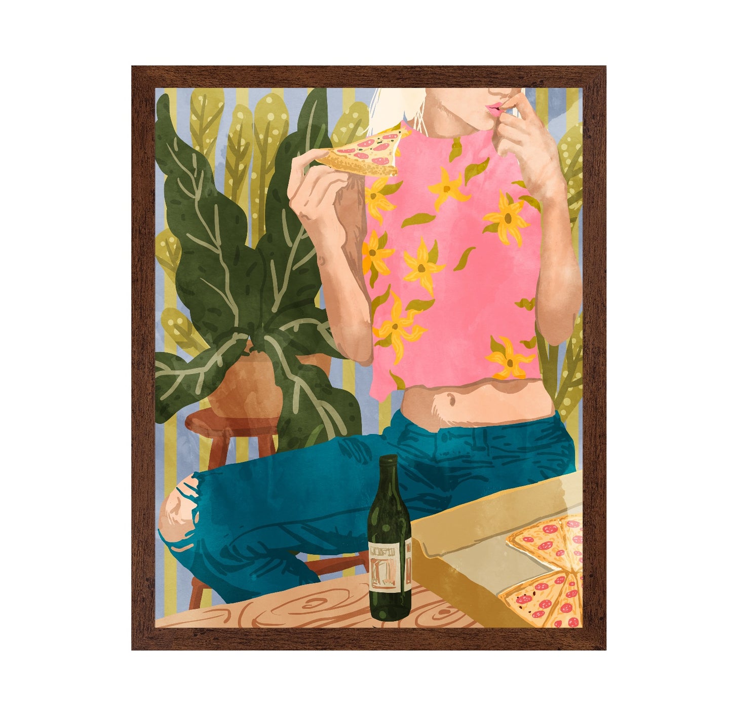 Pizza And Wine Moment