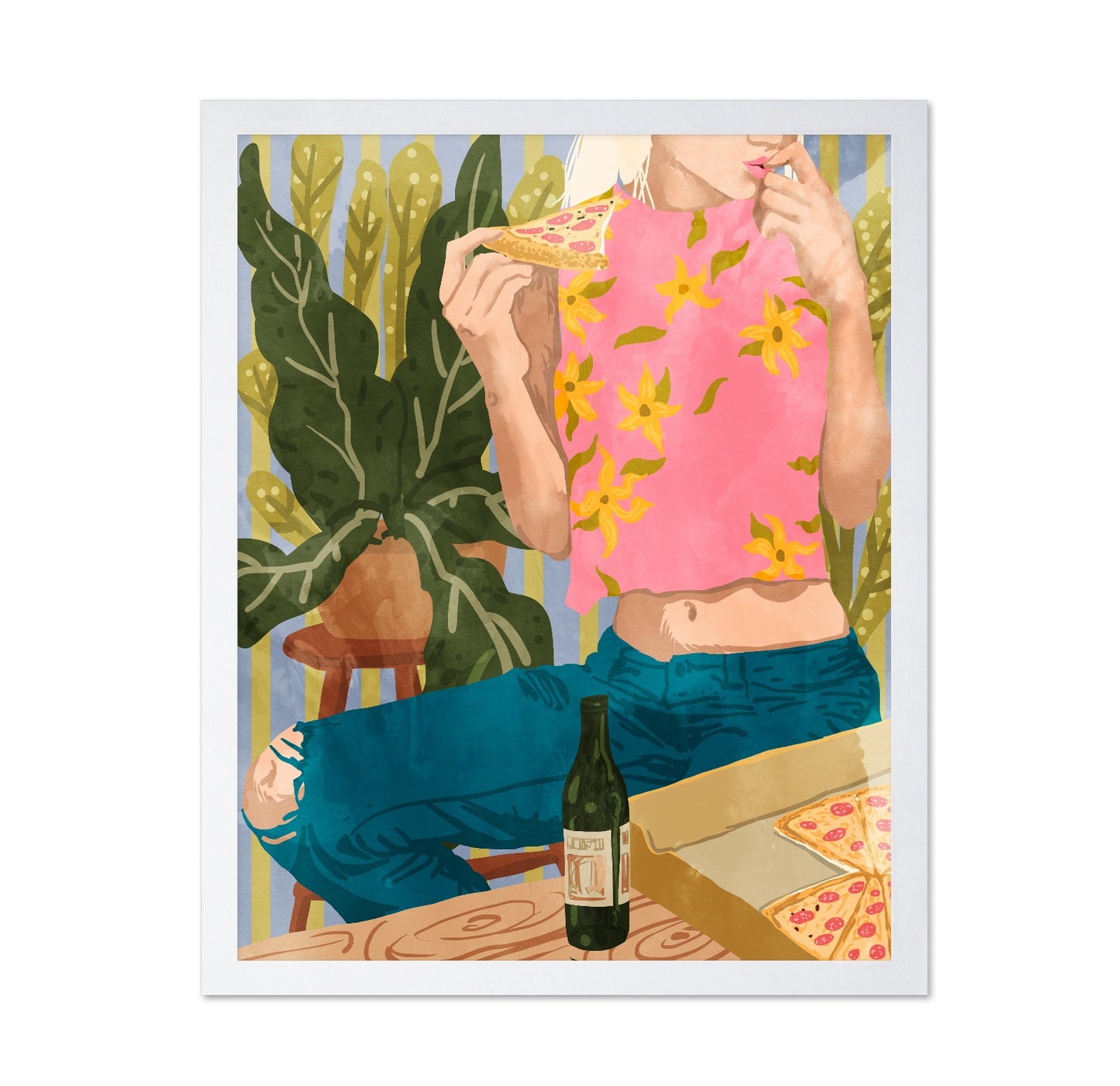 Pizza And Wine Moment