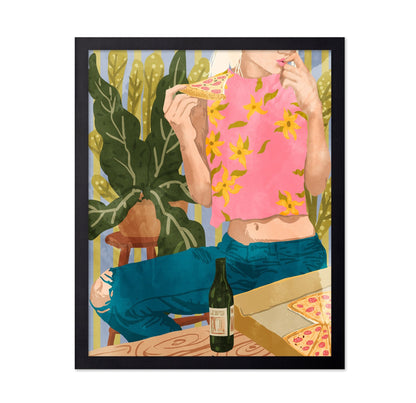 Pizza And Wine Moment