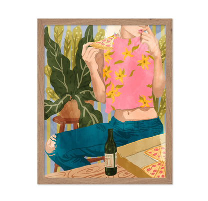 Pizza And Wine Moment