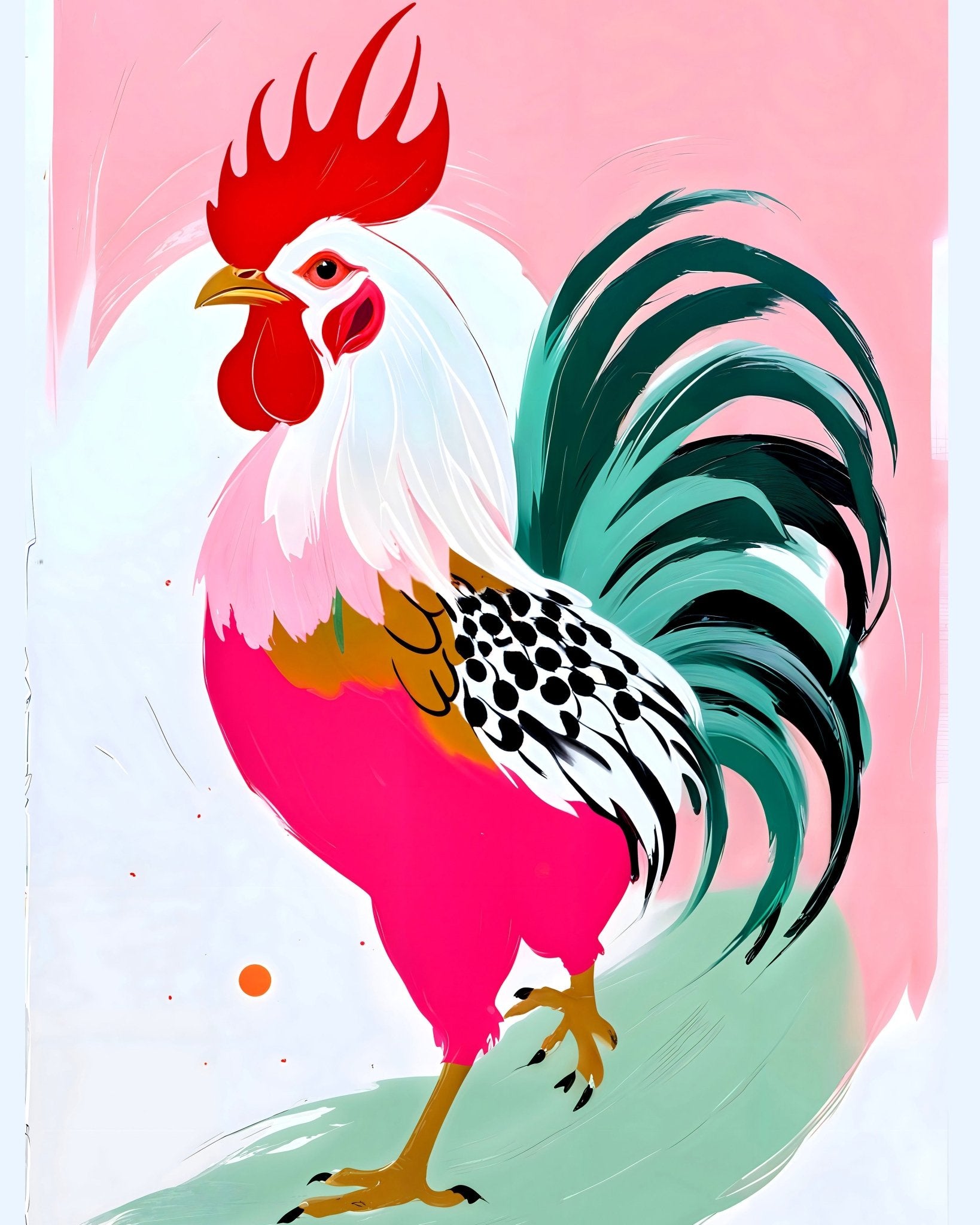 Colorful Rooster Art