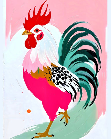 Colorful Rooster Art