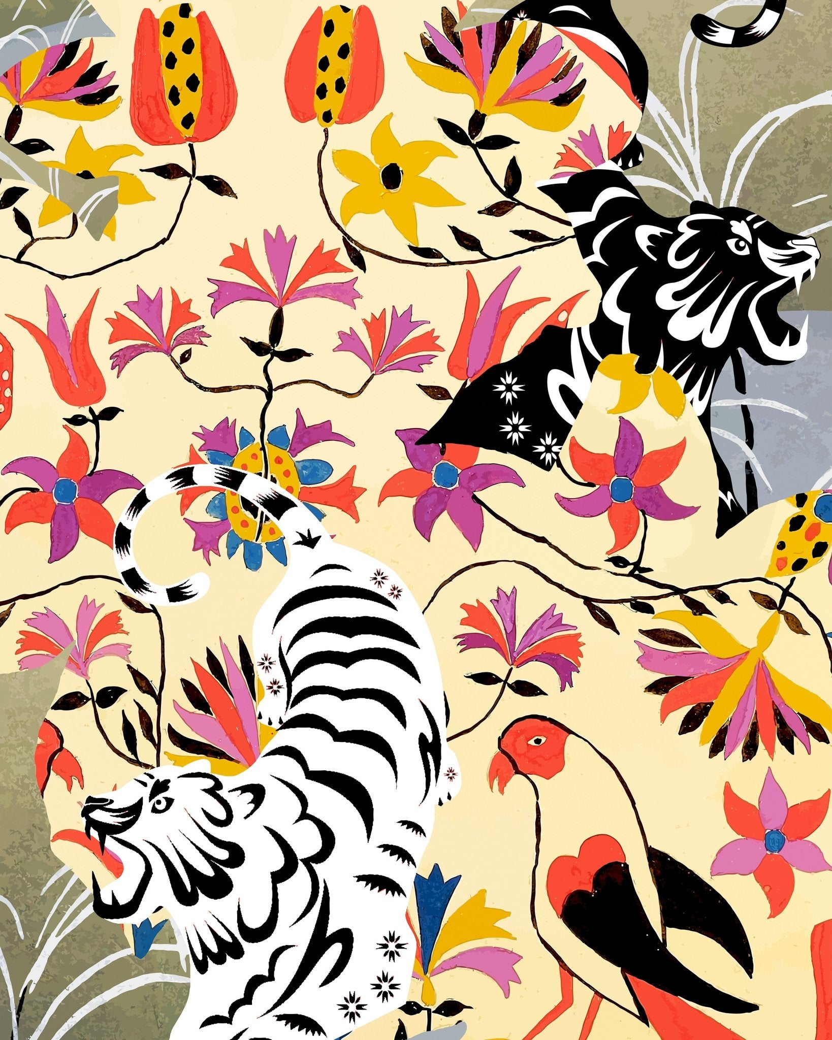 Tiger Floral Pattern