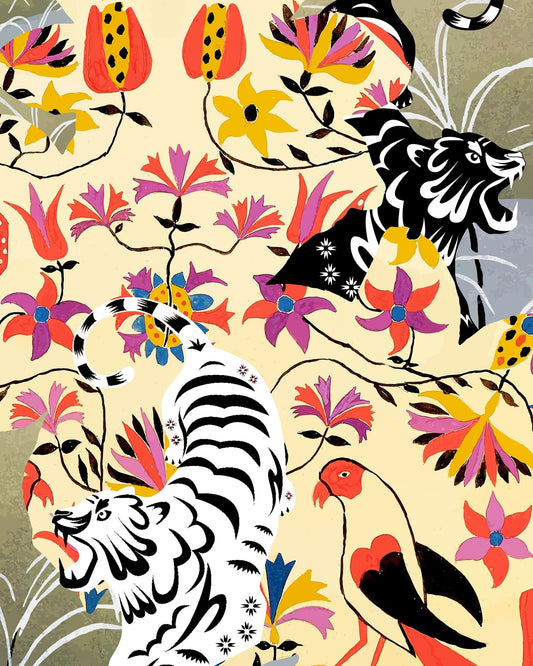 Tiger Floral Pattern
