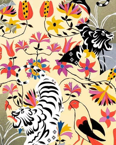 Tiger Floral Pattern