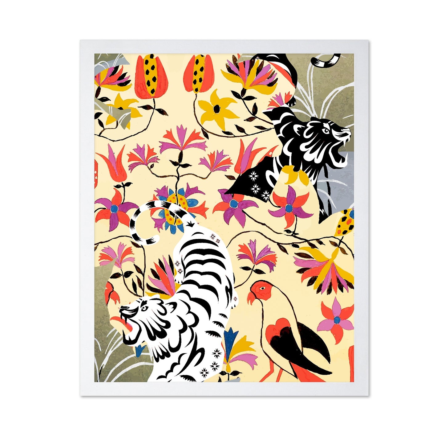 Tiger Floral Pattern