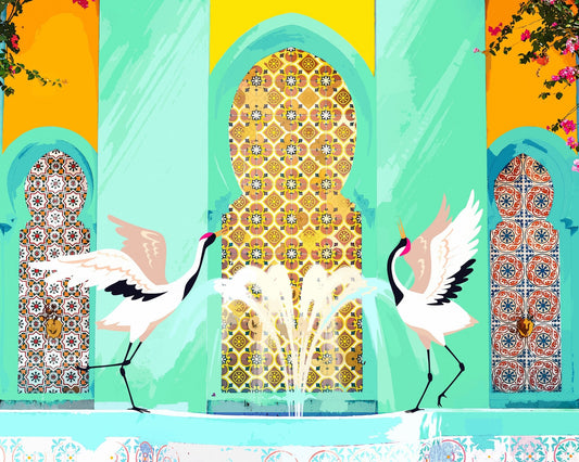 Crane Courtyard Scene