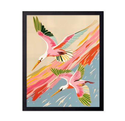 Pink Crane Flight