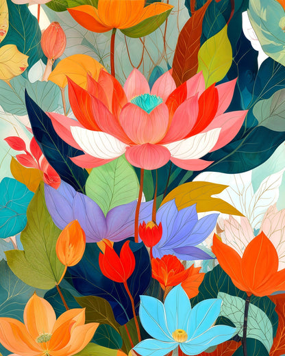Vibrant Lotus Garden