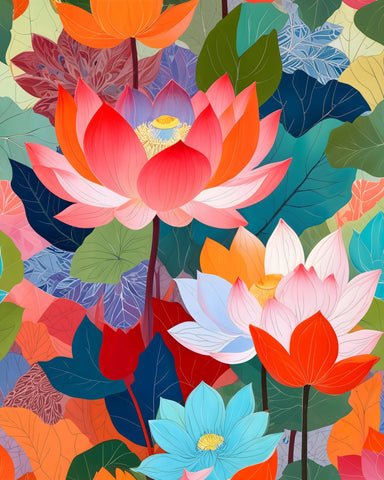 Colorful Lotus Garden