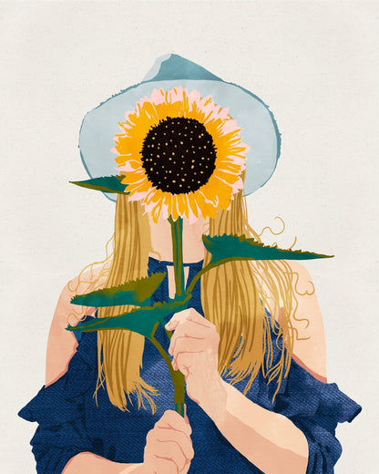 Sunflower Face Girl