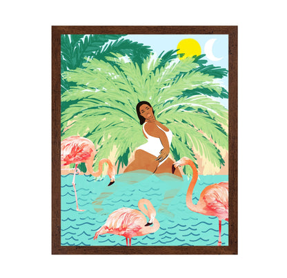 Tropical Flamingo Scene