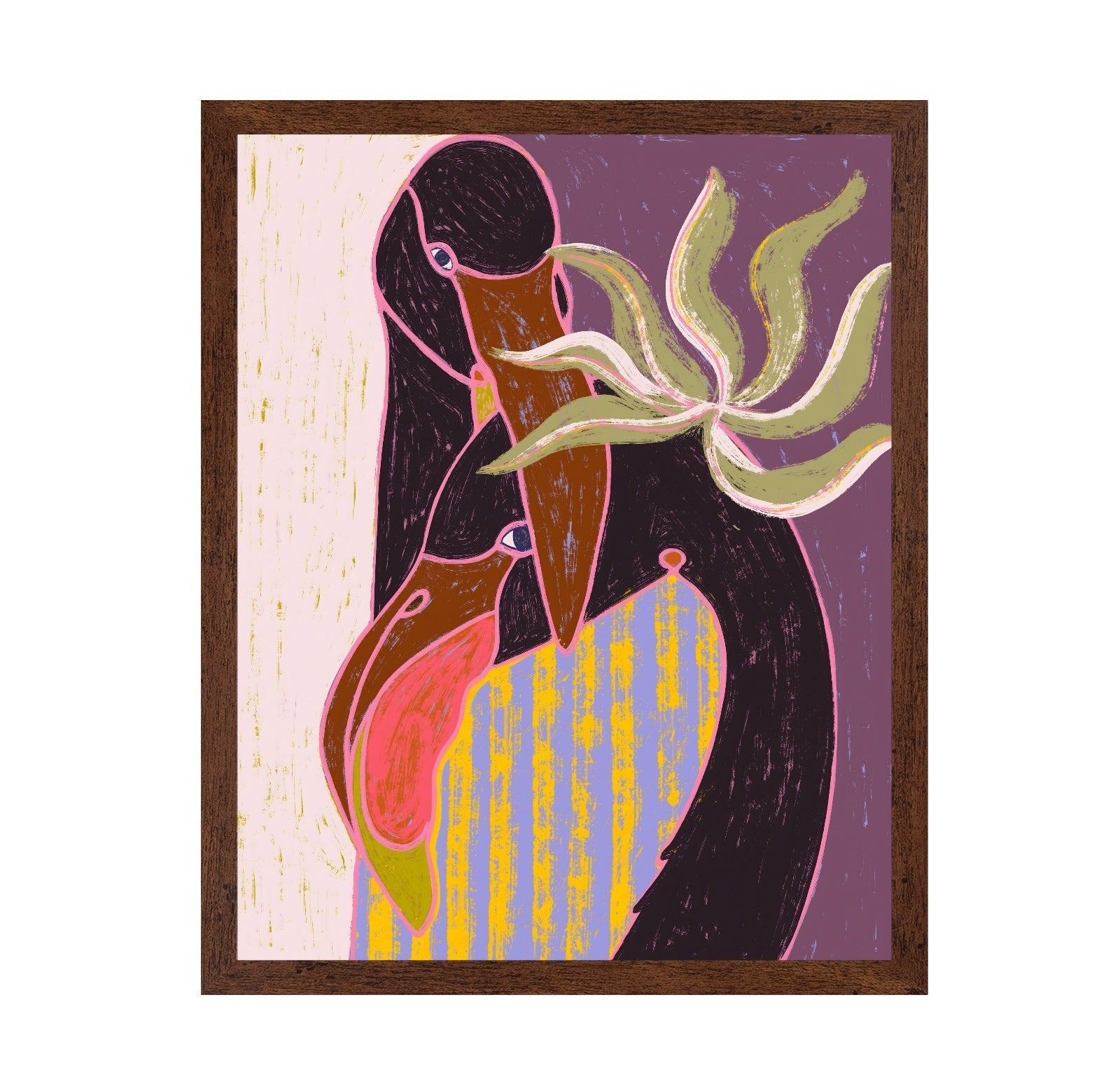 Abstract Flamingo Duo