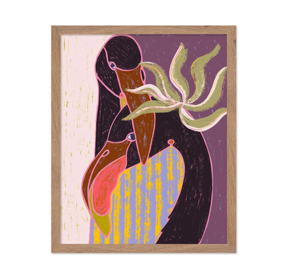 Abstract Flamingo Duo