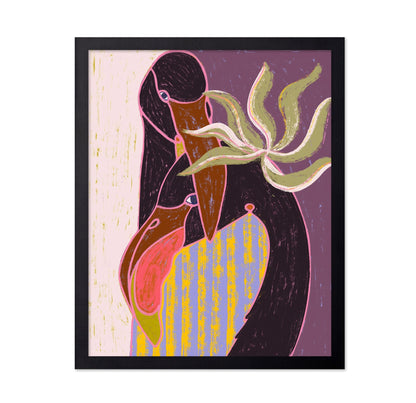 Abstract Flamingo Duo