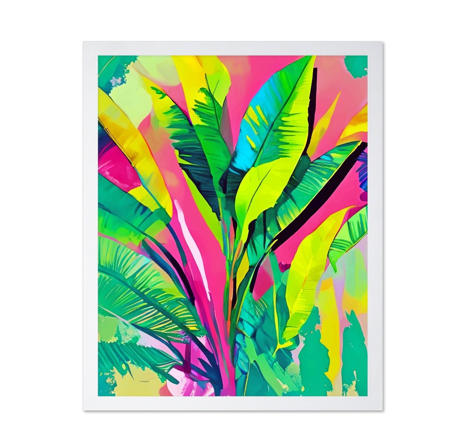 Neon Tropical Leaves