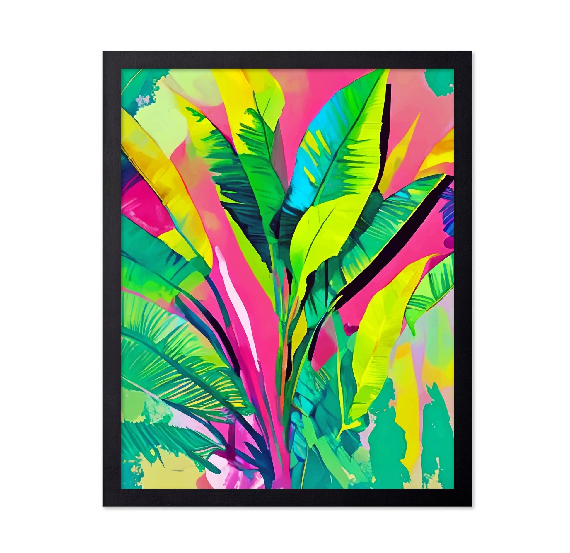 Neon Tropical Leaves