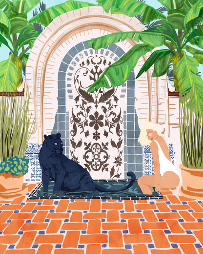 Panther Courtyard Scene