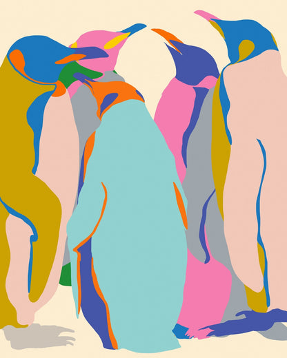 Colorful Abstract Penguins