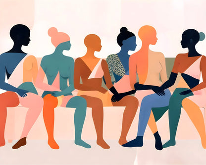 Colorful Women Sitting