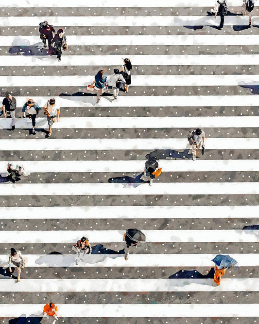 City Crosswalk Crowd