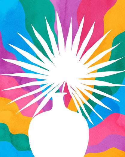 Colorful Palm Silhouette