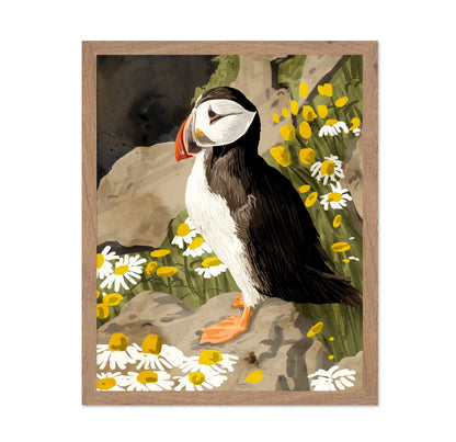 Puffin Among Daisies