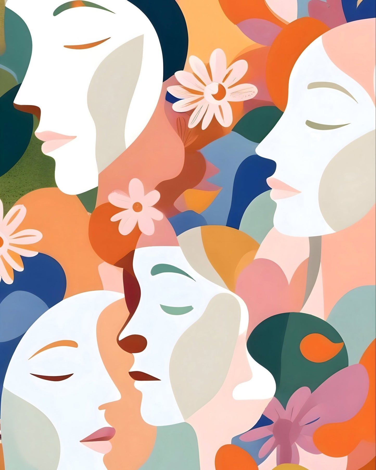 Abstract Faces Floral