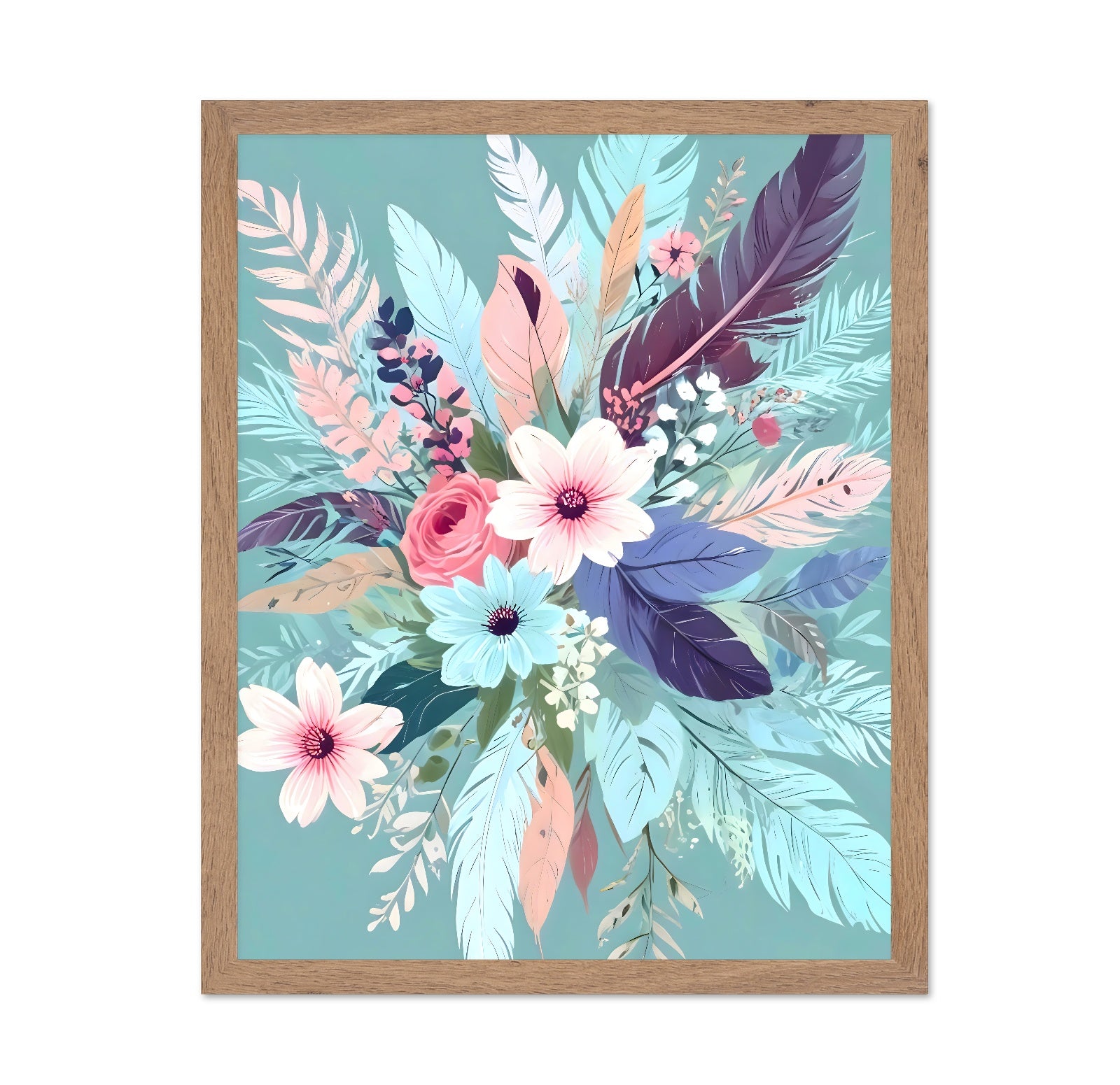 Pastel Floral Feathers