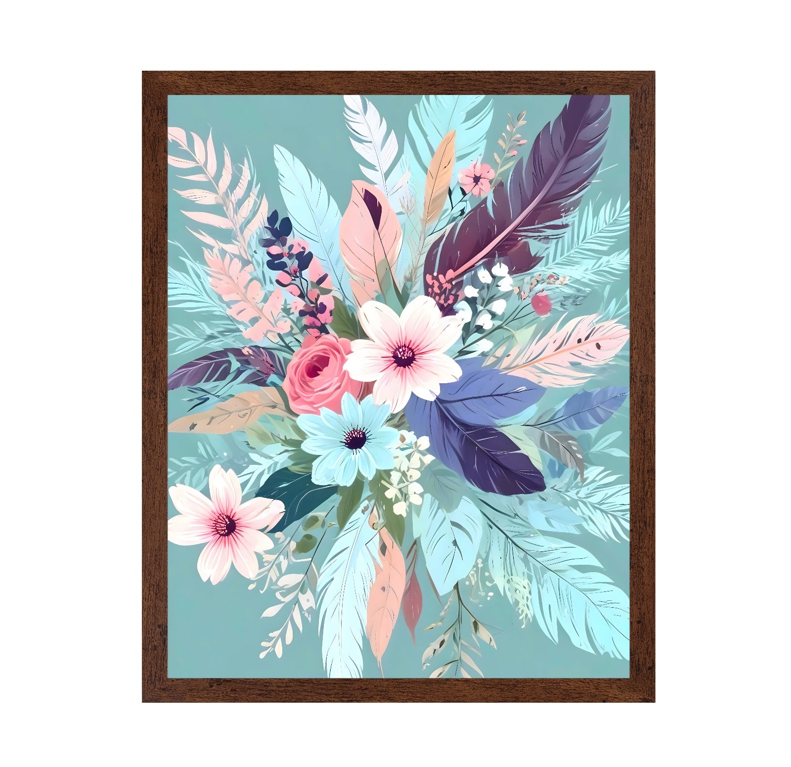 Pastel Floral Feathers