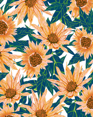 Sunflower Botanical Pattern