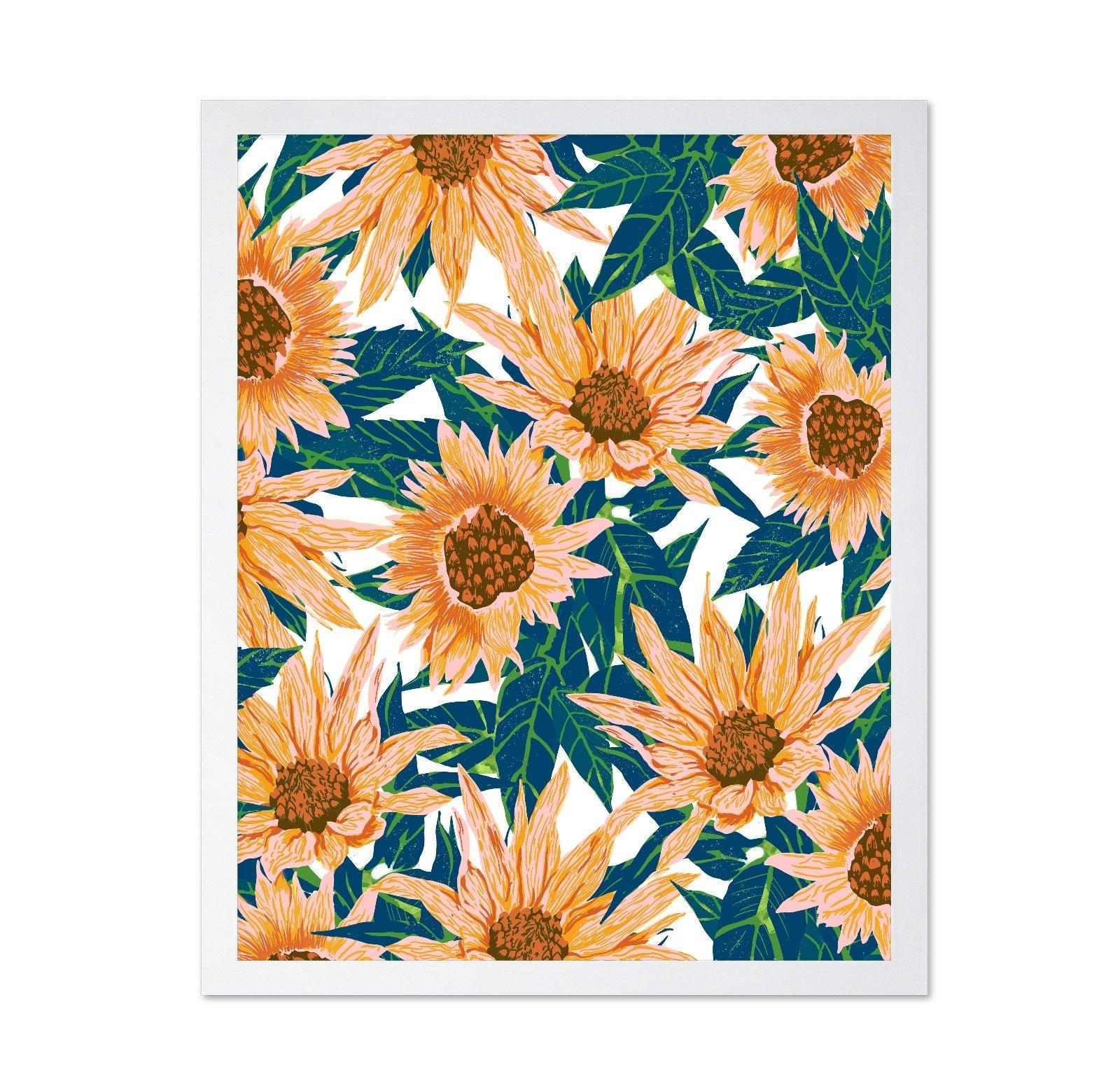 Sunflower Botanical Pattern
