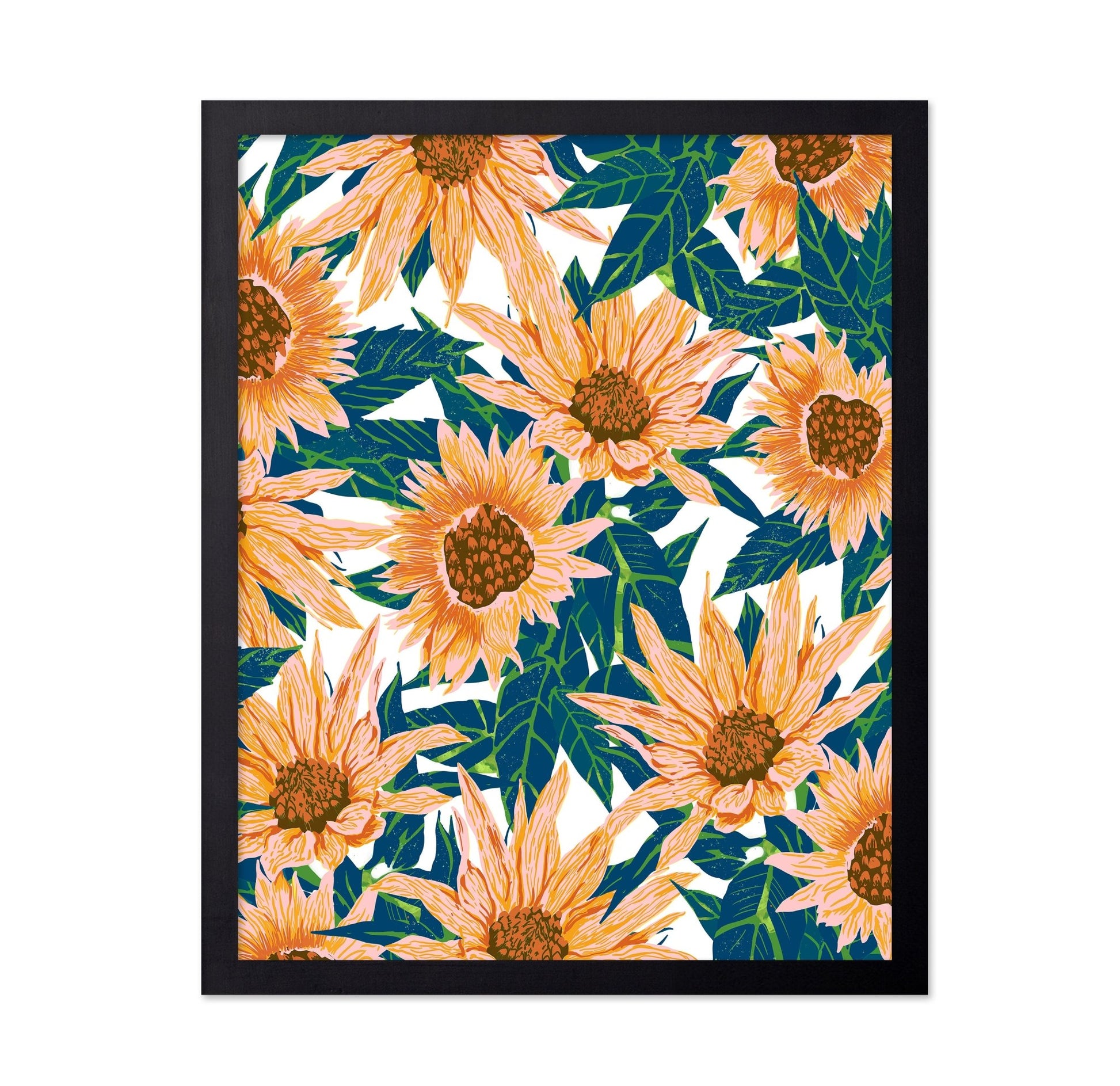 Sunflower Botanical Pattern