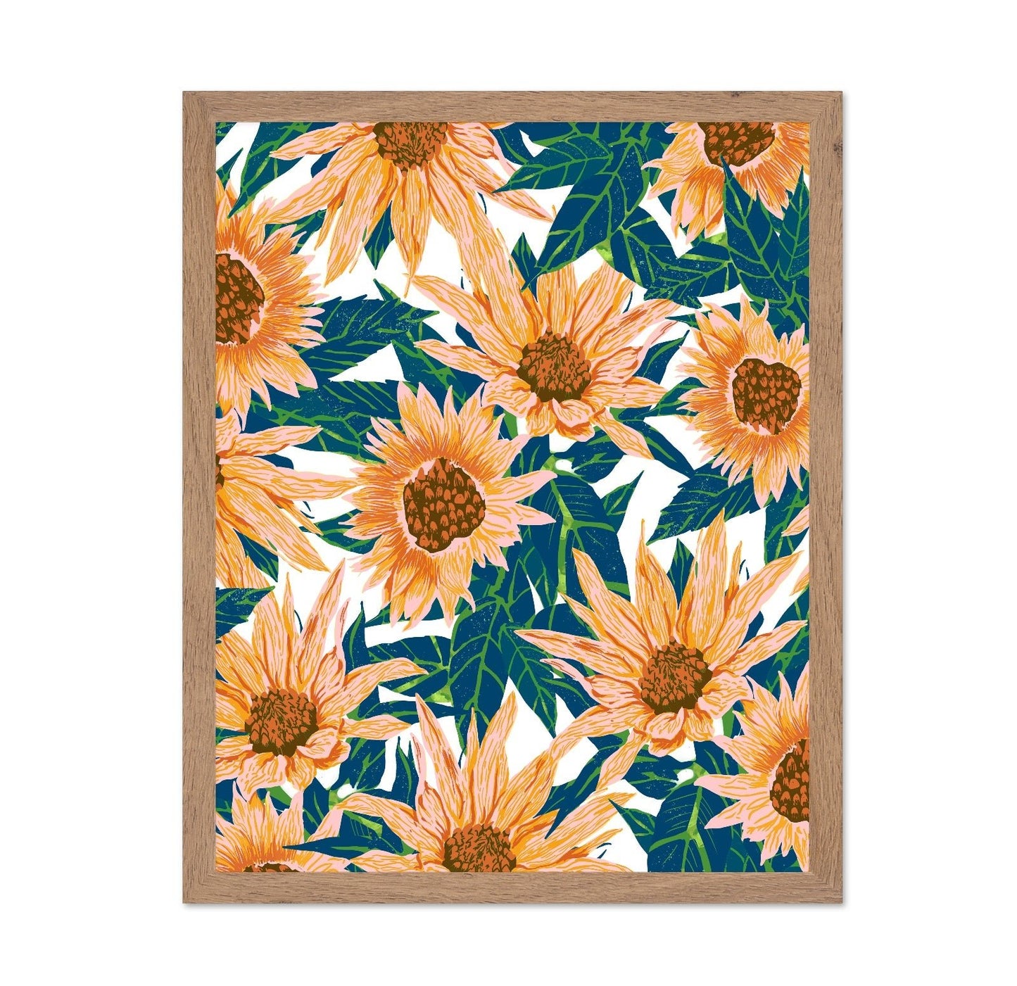 Sunflower Botanical Pattern