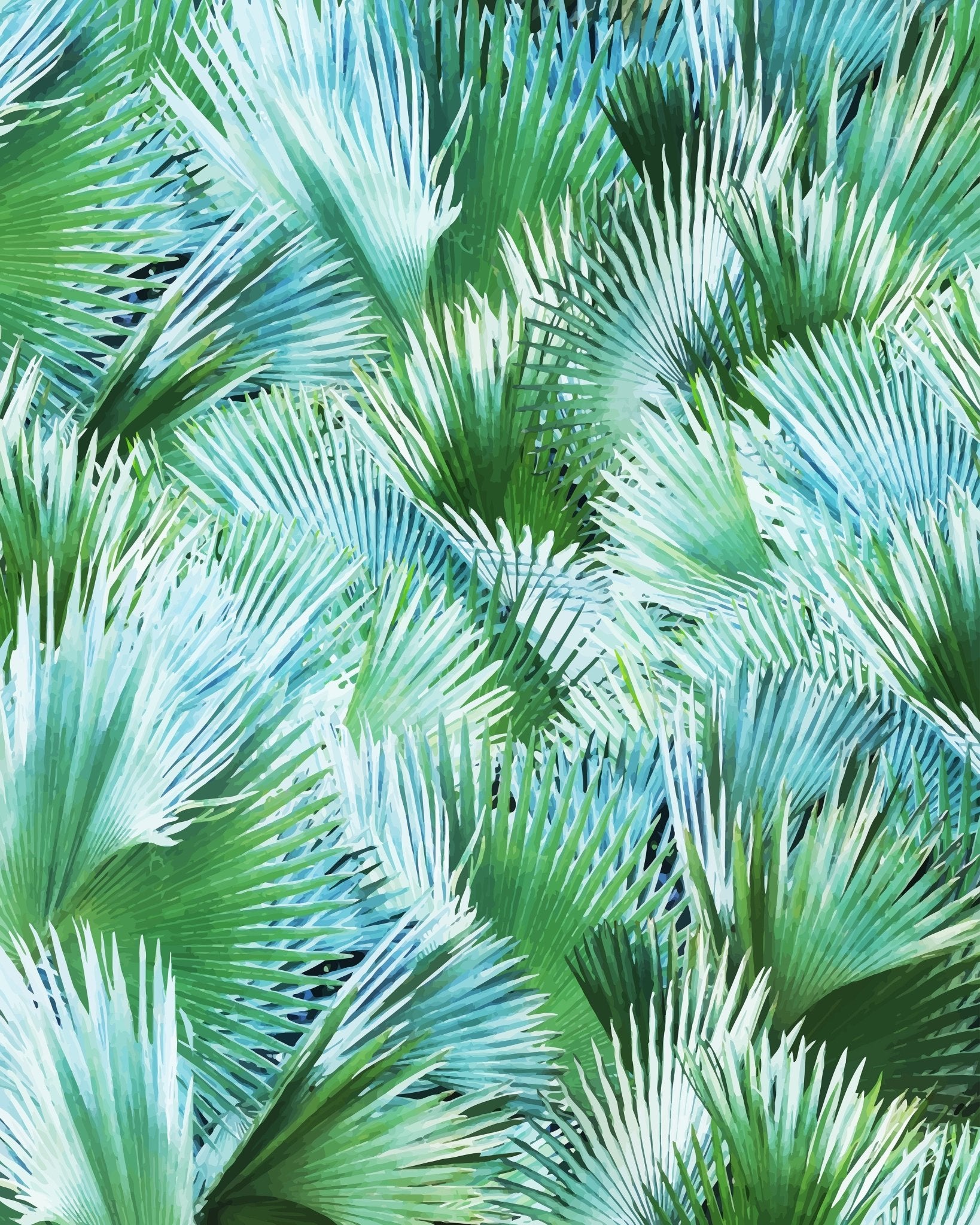 Tropical Palm Fan Pattern
