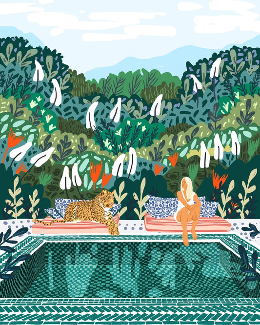 Poolside Leopard Escape