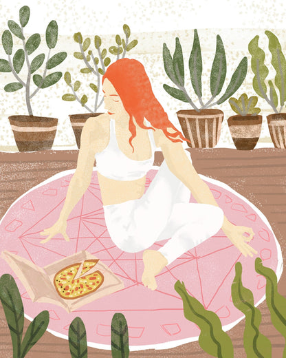 Cozy Yoga Pizza Moment