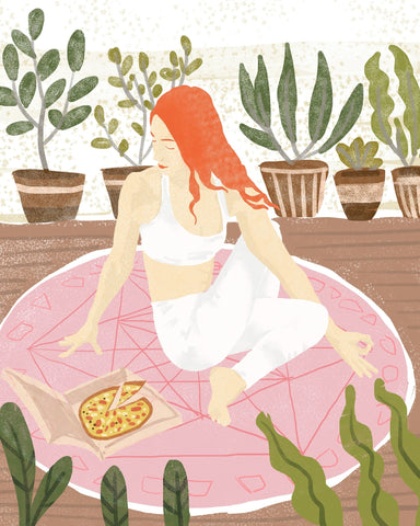Cozy Yoga Pizza Moment