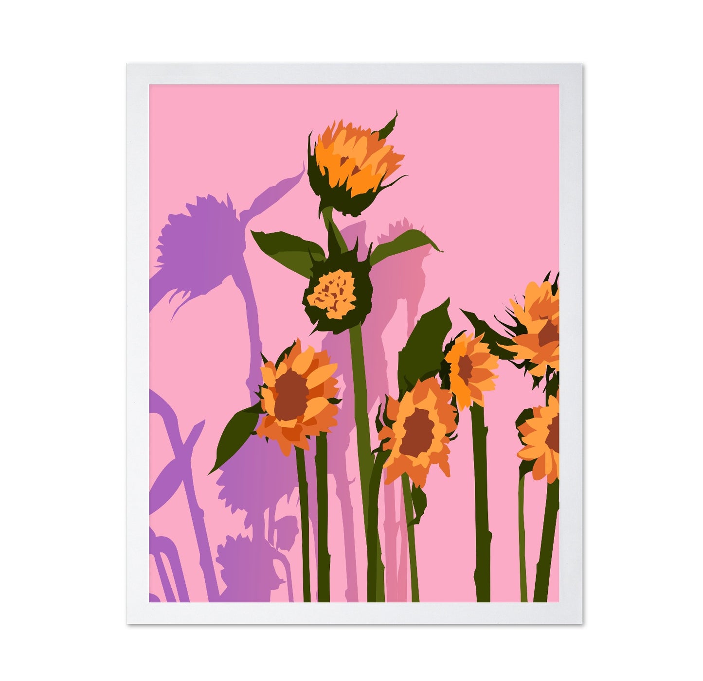 Pink Sunflower Silhouette